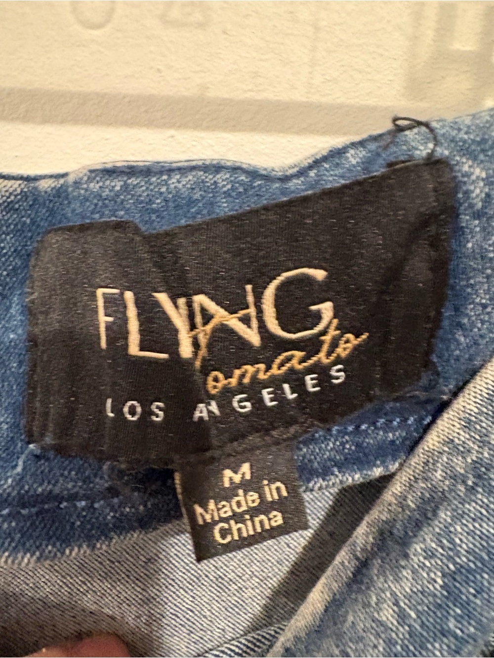 Flying Tomato Denim Wrap Skort Acid Wash Bow Front Size Medium - Picture 2 of 6